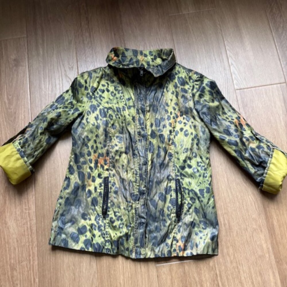KOHTZ by Puli Design Women's Full Zip & Button Animal Print Jacket Sz M